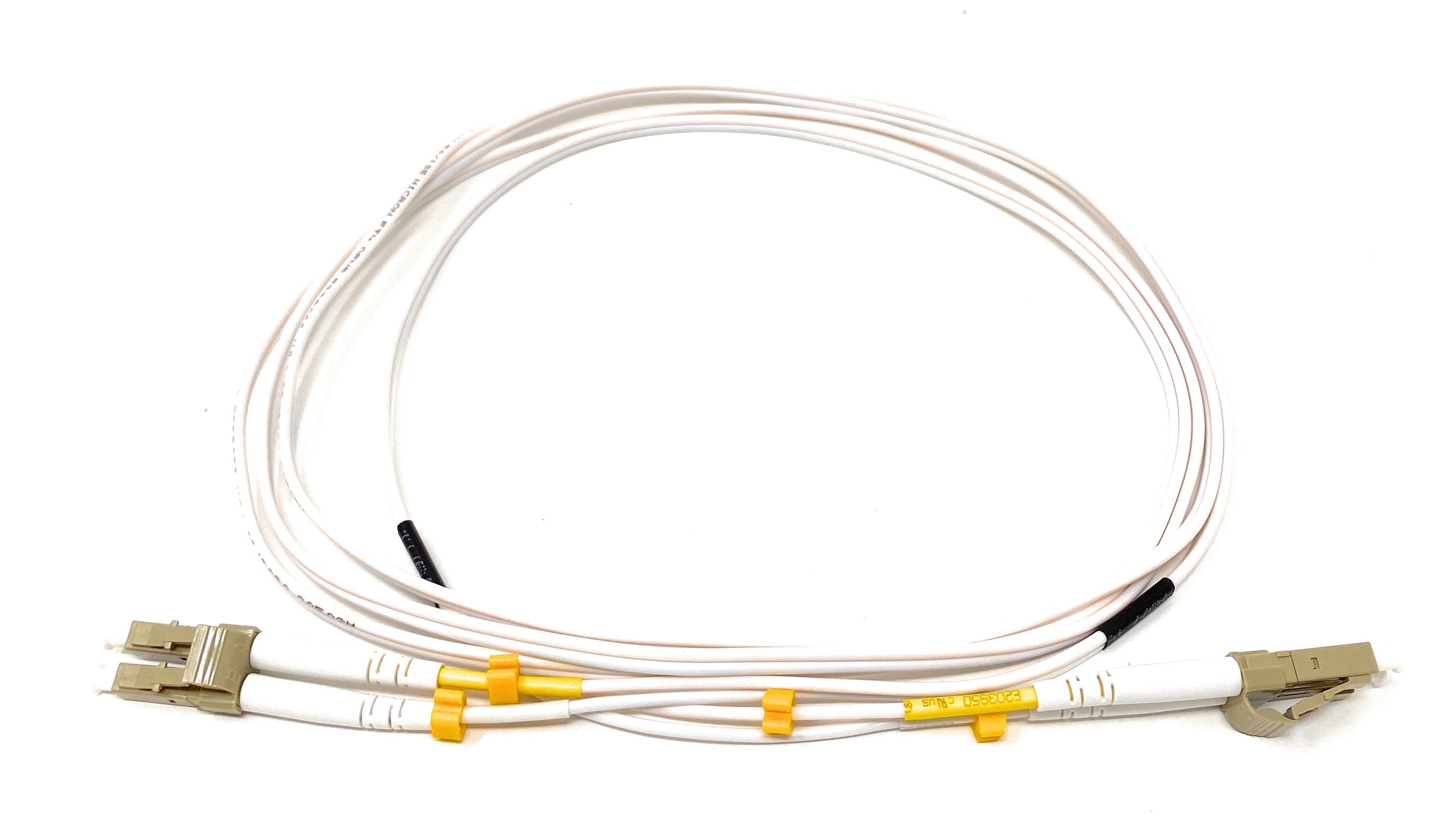 2 Meter - LC TO LC 50/125 OM4 Duplex Multimode Fiber Optic Cable - White Jacket